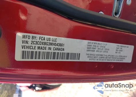 2021 Dodge Charger Sxt Rwd from USA, damaged, VIN 2C3CDXBG3MH543661